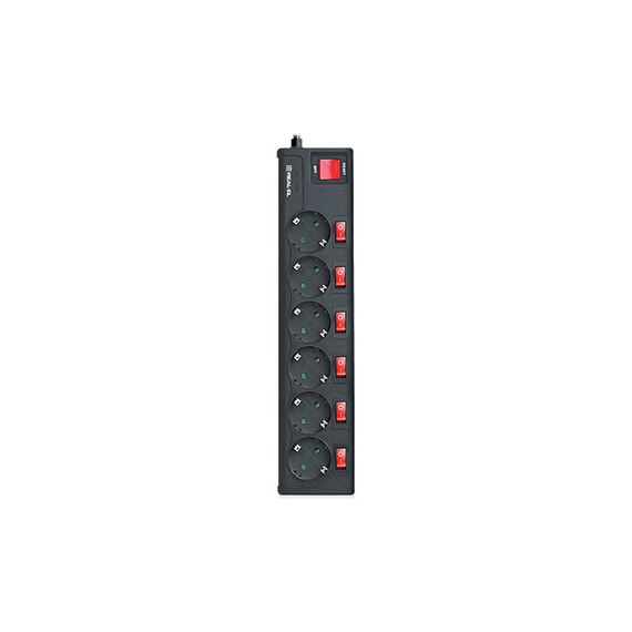 Мережевий фільтр живлення REAL-EL RS-6 EXTRA 3m, black (EL122300002)