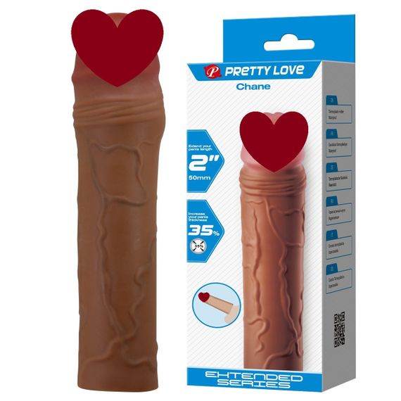 Подовжуюча насадка презерватив Pretty Love - Chane 2" Brown, BI-026254-1 Sex Aura