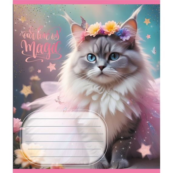 Зошит учнівський "Кішка фея" 024-560046L-1 в лінію, 24 аркуші