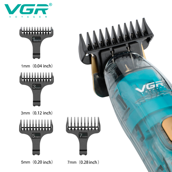 Триммер аккумуляторный Professional VGR V-961, 4 насадки, LED дисплей | Зображення 4