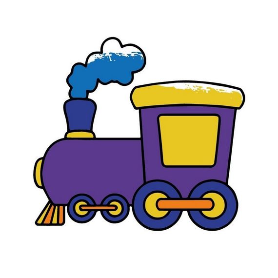 Дитяча розмальовка пальчиковими фарбами "Паровозик" 15628-AC 25х25 см