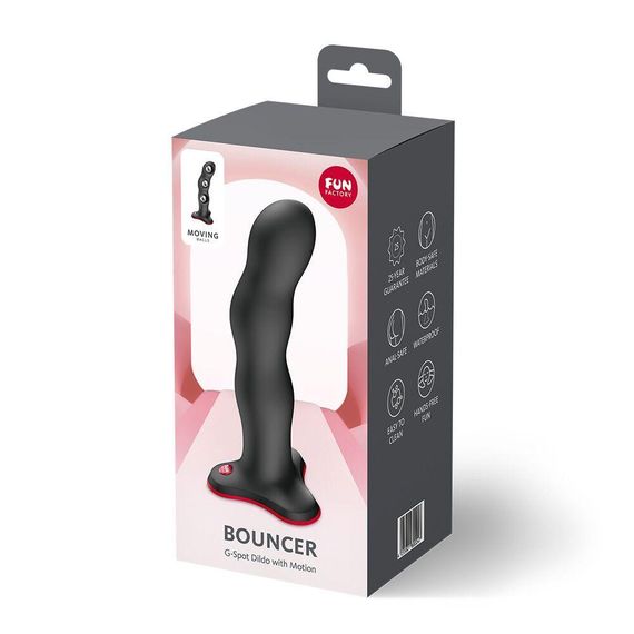 Фалоімітатор Fun Factory BOUNCER Black, кульки всередині, ефект вібрації, діаметр 3,9 см Sex Aura | Зображення 6