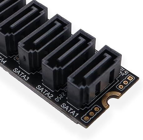 Адаптер-конвертер WANGCL M2 NGFF NVME M-Key PCI Express в SATA 3.0 6 Гбит/с, 6 портов, плата расширения для жесткого диска | Зображення 4