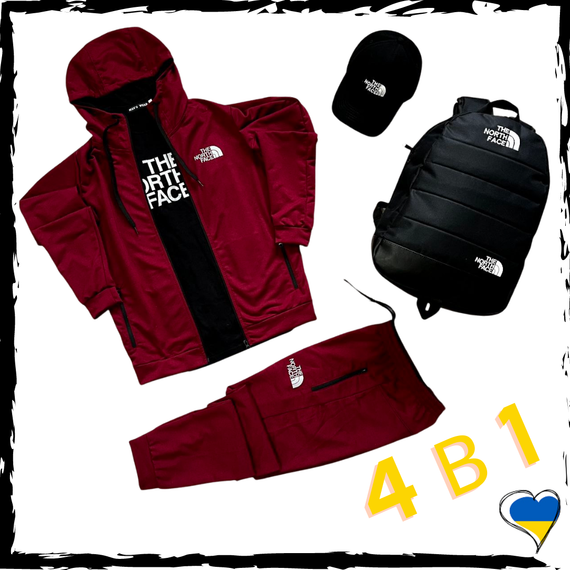 Комплект спортивний The North Face. Костюм+футболка+кепка+рюкзак. Спортивний костюм | Зображення 2