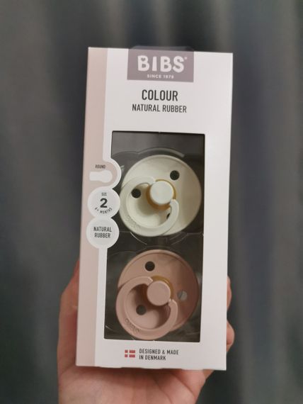 Соска пустушка BIBS Colour 6-18 міс Latex Round (кругла) – Ivory/Blush (2 в упаковці) | Зображення 2