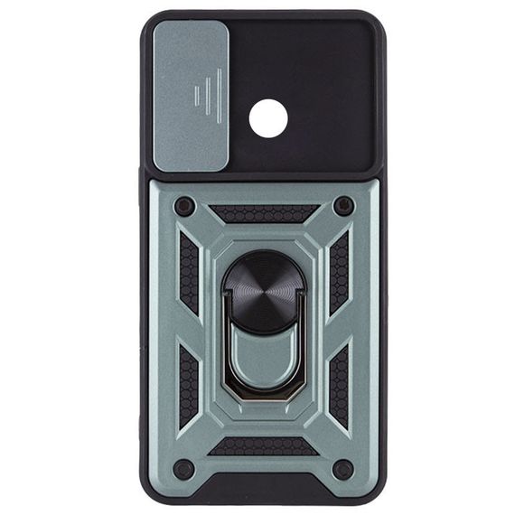 Ударостійкий чохол Camshield Serge Ring для Xiaomi Redmi 9C/Redmi 10A TPU+PC, Шторка на камеру, Зелений | Зображення 1