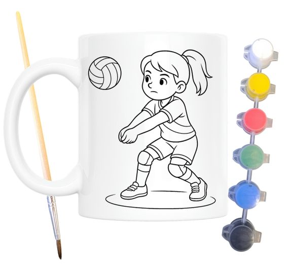 Набір для творчості кружка розмальовка Волейбол 330 мл біла (КР0110)