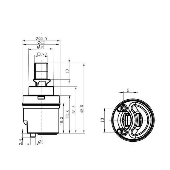 Картридж для змішувача Qtap Spojeni 22 мм QTSPO2248414 | Зображення 1