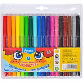 Набор фломастеров Marco Super Washable 1690-18 18 цветов