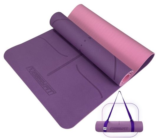 Килимок для йоги та фітнесу EasyFit Polarity Padma з ремнем (EF-A1924-VP)