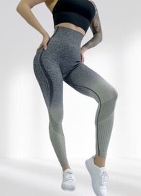 Лосіни пуш ап для фітнесу з високою талією LILAFIT Сірий градієнт М (LFL000024)