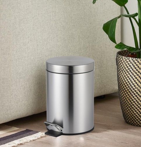 Відро для сміття Zerix Solo-TC0205 SS Color з плавним закриттям, кругле, 5 л, нержавійка (ZX5888) | Зображення 2