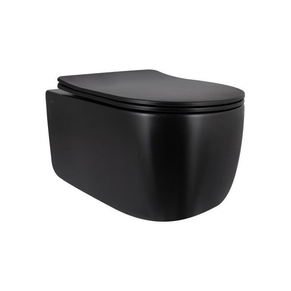 Унітаз підвісний Qtap Taurus Ultra Quiet 515×360×350 мм, Matt Black, з сидінням Slim Duroplast / Soft-close / Quick Release