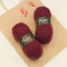 Шкарпеткова пряжа Drops Fabel - Uni print, 113 ruby red