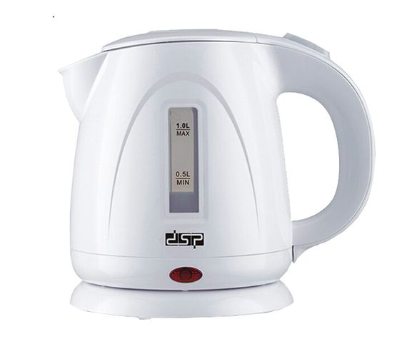 Електрочайник пластиковий дисковий 1 л DSP KK1128 білий 1300W (KK1128_405)