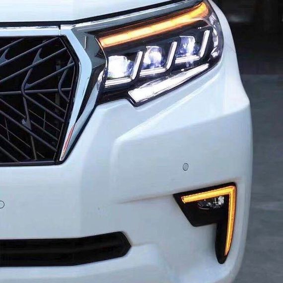 Передняя оптика Lexus-design-3-LED (2017-2024, 2 шт) для Toyota Land Cruiser Prado 150 | Зображення 1