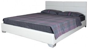Ліжко двоспальне з м'яким узголів'ям Laguna 160х200 см white-chrome ТМ Eagle, код E2271