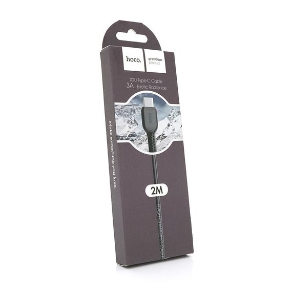 Кабель Hoco X20, Type-C-USB, 3A, Black, довжина 2м | Зображення 1