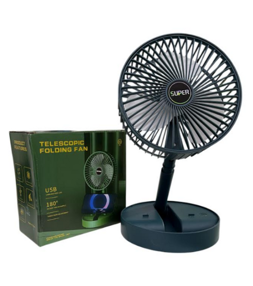 Вентилятор-трансформер акумуляторний Folding Fan JX-992 (1800mAh) | Складаний настільний та підлоговий USB-вентилятор | Зображення 1