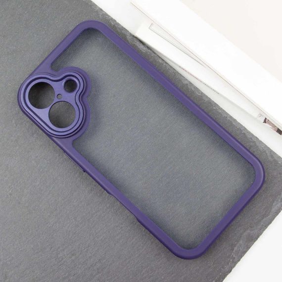 TPU чохол Transparent + Colour 1,5mm для Apple iPhone 16 (6.1") Purple | Зображення 1