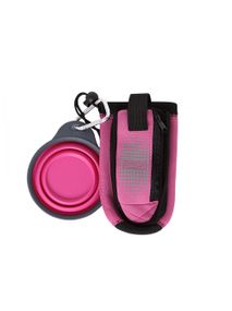 Портативна сумка для ласощів зі складною мискою Dexas BottlePocket with Travel Cup, 480 мл, рожева