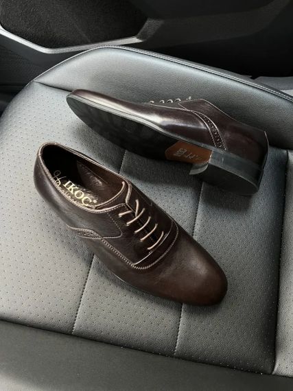 Коричневі шкіряні туфлі 42 розмір | Зображення 4