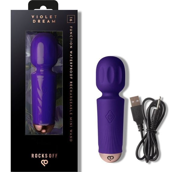Вібромасажер Rocks Off Mini Wand Violet Dream, 16 режимів | Зображення 4