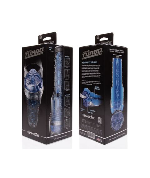 Мастурбатор в колбе с имитацией орального секса Fleshlight Turbo Core Blue Ice, голубой sexstyle | Зображення 5