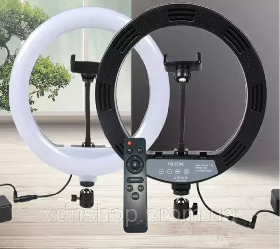 Кільцева LED лампа YQ-320B (30см) з утримувачем телефону для бьюті селфі зйомки Ring Light | Зображення 4