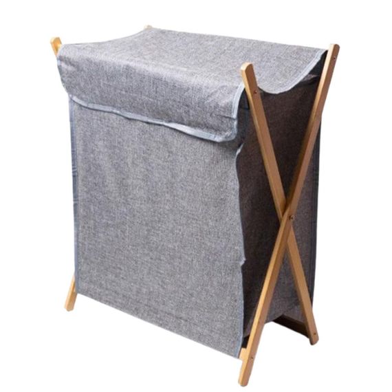 Корзина для белья на подставке 52×30×60 (см) мягкая Серый HP-41-17 | Зображення 1
