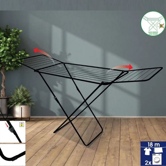 Сушарка для білизни підлогова Casa Si Kolibri 18m Black (CS42191C06E) | Зображення 1