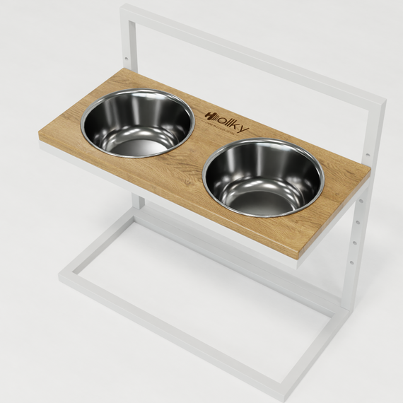 Миски на регулируемой подставке для больших собак Hollky Flex L (2 × 1.8 л) FL-502850-WHNT