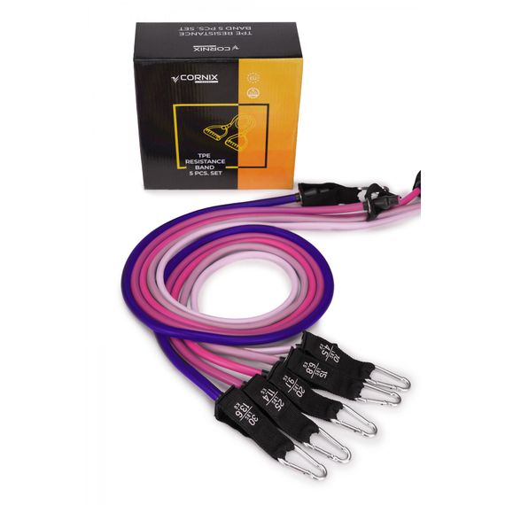 Набір трубчастих еспандерів Cornix 5 шт 4.5-13.6 кг XR-0258 | Зображення 6