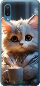 Чохол на Samsung Galaxy A02 A022G Білий кіт "5646u-2260-2448"