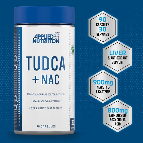 Комплекс для поддержки печени Applied Nutrition TUDCA + NAC 90 CAPSULES | Зображення 1
