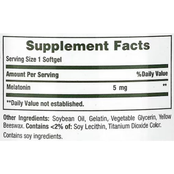 Мелатонін для сну Nature's Bounty Melatonin 5 mg 90 Caps | Зображення 1