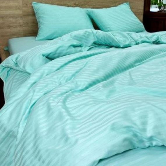Комплект постільної білизни полуторний MakSon Elegant Mint, страйп-сатин, 100% бавовна (015-1145210С) | Зображення 3