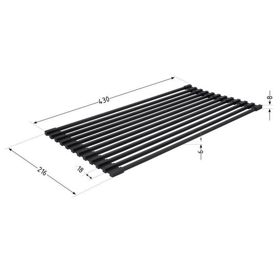 Сушарка на кухонну мийку Lidz Acsis LA04 Black, квадратна основа, для посуду 430х216 мм LDACSLA04BLM49762 | Зображення 1