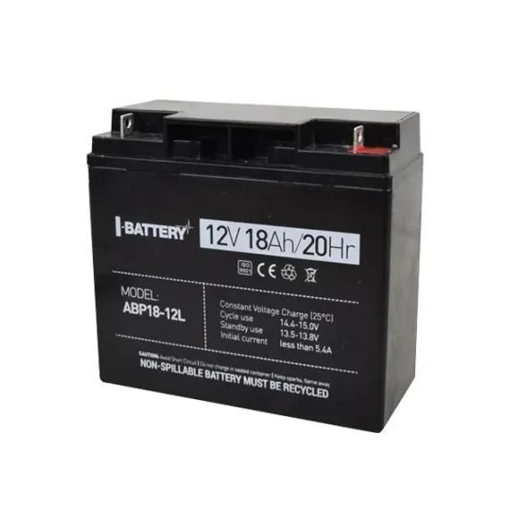 Акумулятор 12В 18 Ач для ДБЖ I-Battery ABP18-12L