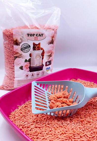 Наповнювач для котячого туалету Top Cat Tofu соєвий тофу з ароматом троянди 6 л TCT 80590 | Зображення 1