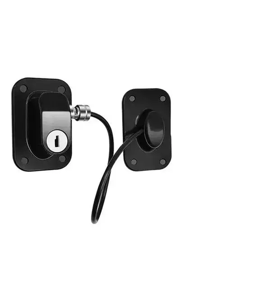 Безпечний замок із тросом для вікон, Замок блокатор з ключем для холодильника | Зображення 2