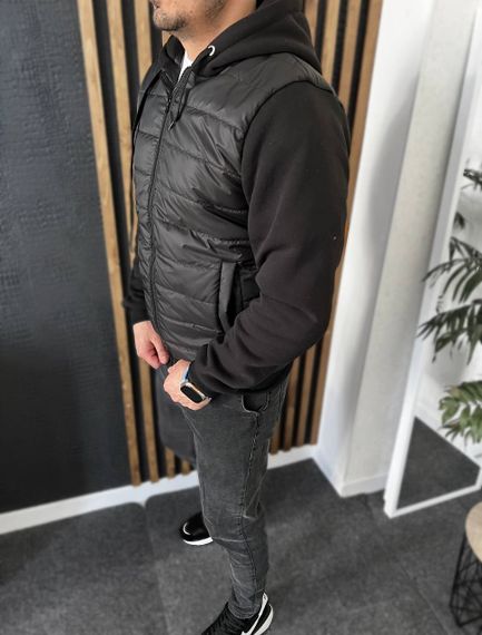 Мужская легкая весенняя куртка-бомбер утепленный VL056 цвет черный, размер 46/48 | Зображення 6