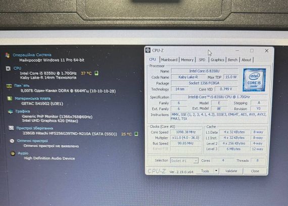 Захищений ноутбук Getac S410 G2 / 14" (1920x1080) TN / Intel Core i5-8350U (4 (8) ядра по 1.7 - 3.6 GHz) / 8 GB DDR4 / 256 GB SSD / Intel UHD Graphics 620 / WebCam б/в | Зображення 8