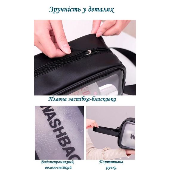 Органайзер-сумка для спорта и путешествий Love You 59055 24,5х9,5х14,5 см черный | Зображення 2