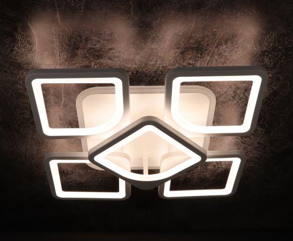 Люстра світлодіодна стельова LED світильник для квартири на стелю лед з пультом 25727 Білий 11х40х40 см. | Зображення 2