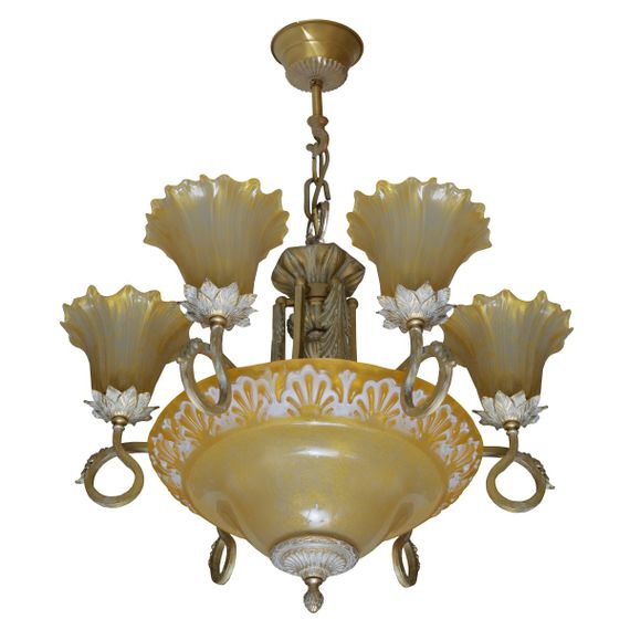 Люстра подвесная классическая для холла E14 40W PB (CR-103S/15)