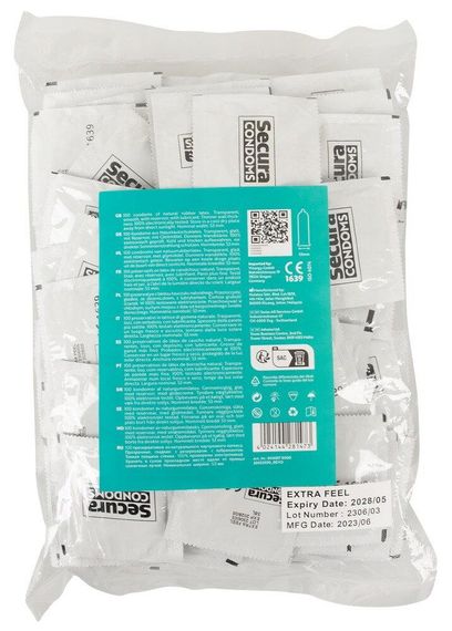 Презервативи тонкі SECURA EXTRA FEEL 100 шт Sex Aura | Зображення 1