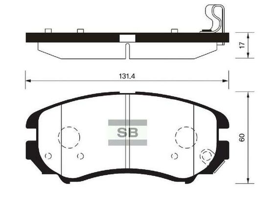 Колодки передні гальмівні Elantra (HD), Hi-Q (SP1202) (58101-2HA10) | Зображення 2