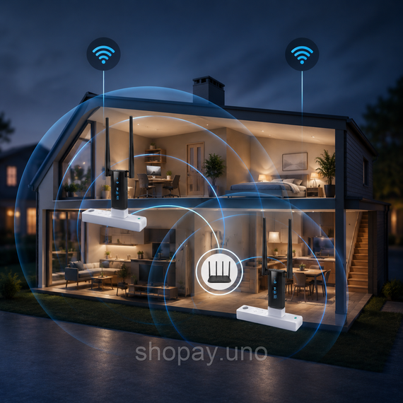 USB Wi-Fi репитер / Двухантенный ретранслятор Wi-Fi / Усилитель Wi-Fi сигнала | Зображення 1