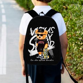 Рюкзак дитячий Ведмідь Тедді король скейта 34х27см, міський ранець для хлопчика з принтом (00353)